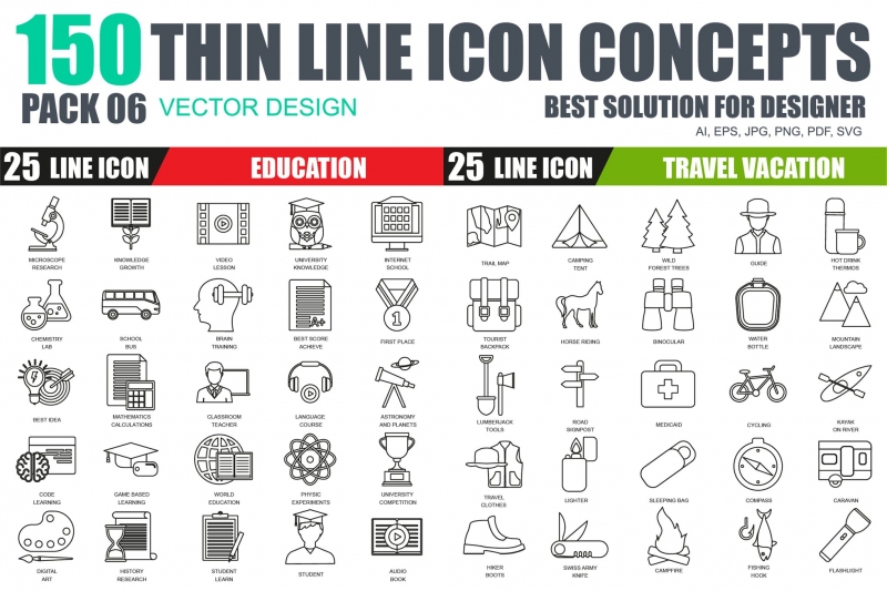 线图标-细线设计概念图标ICON