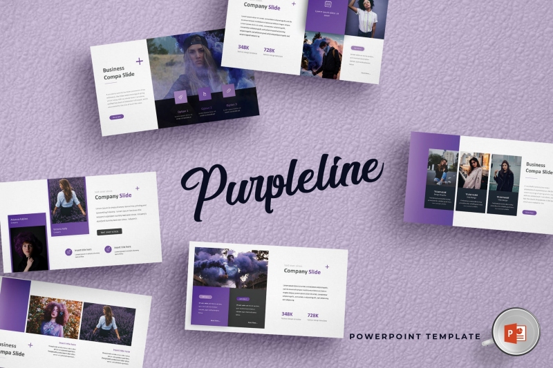 紫线-Powerpoint模板