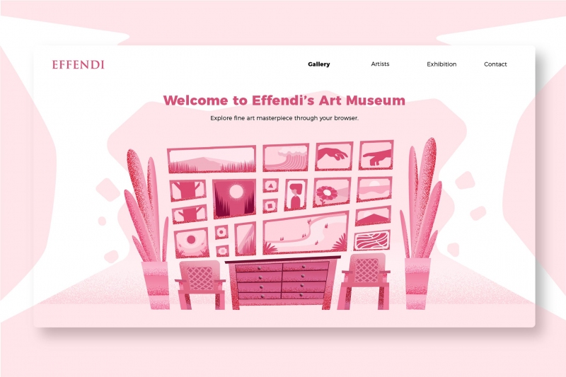 艺术博物馆-横幅和着陆页UI工具包