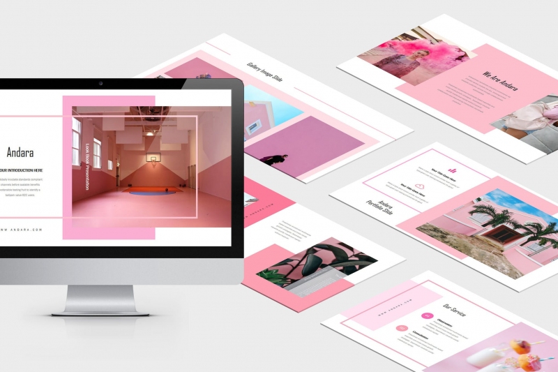 Andara：Pink Color Tone Lookbook Powerpoint